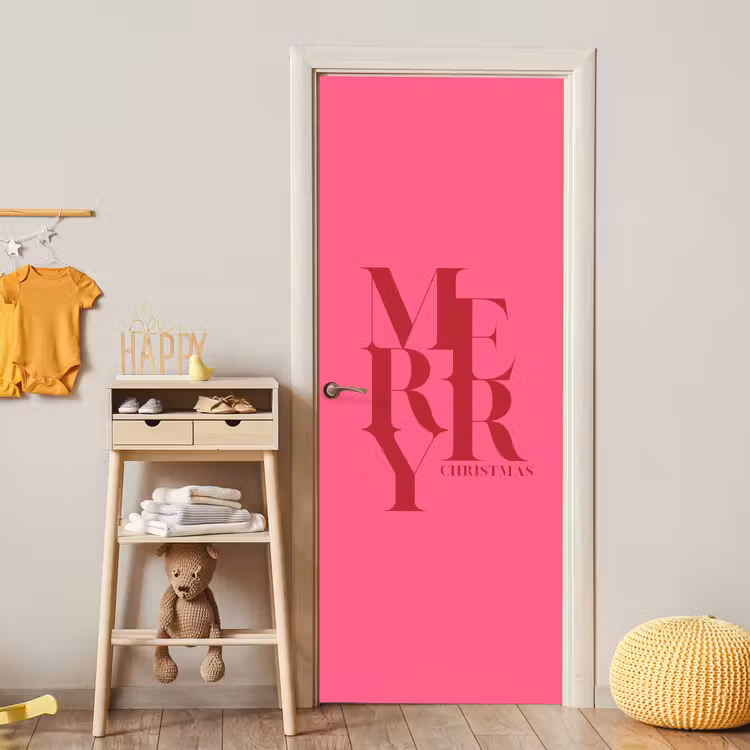 Türtapete - Merry – Text – Weihnachten – Rosa — 5