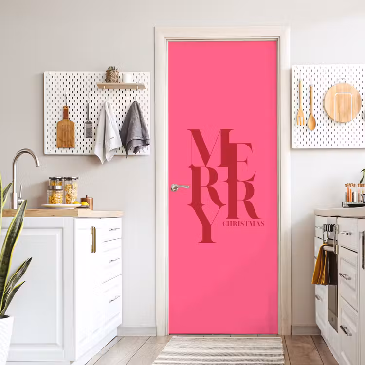 Türtapete - Merry – Text – Weihnachten – Rosa — 6