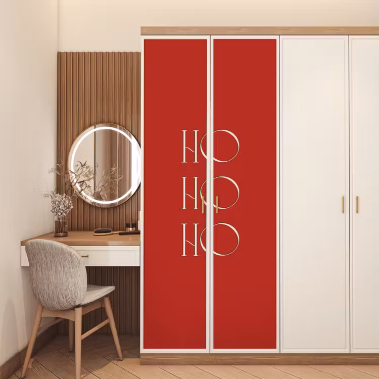 Türtapete - Text – Weihnachten – Modern – Rot — 4