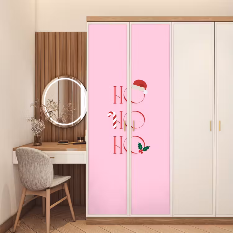 Türtapete - Weihnachten – Text – Rosa – Illustration — 4