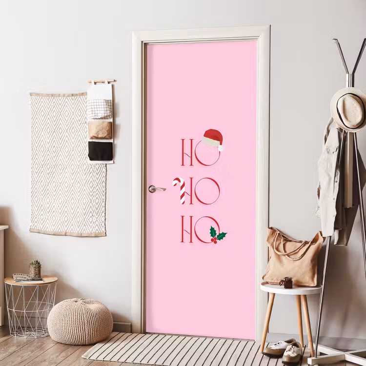 Türtapete - Weihnachten – Text – Rosa – Illustration — 7