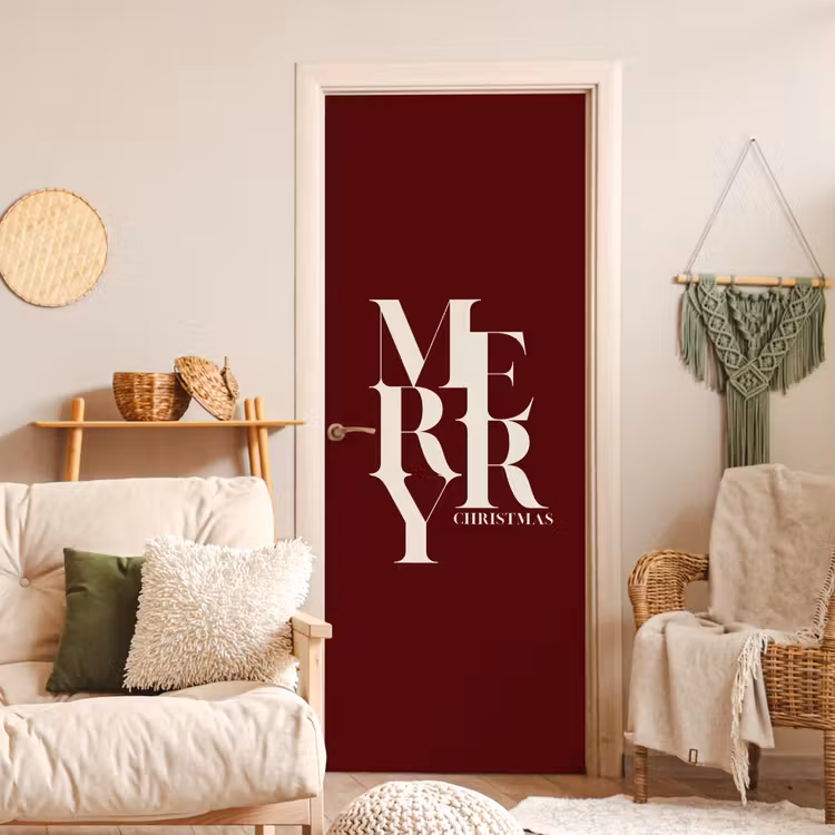 Türtapete - Merry – Text – Dunkel – Rot — 3