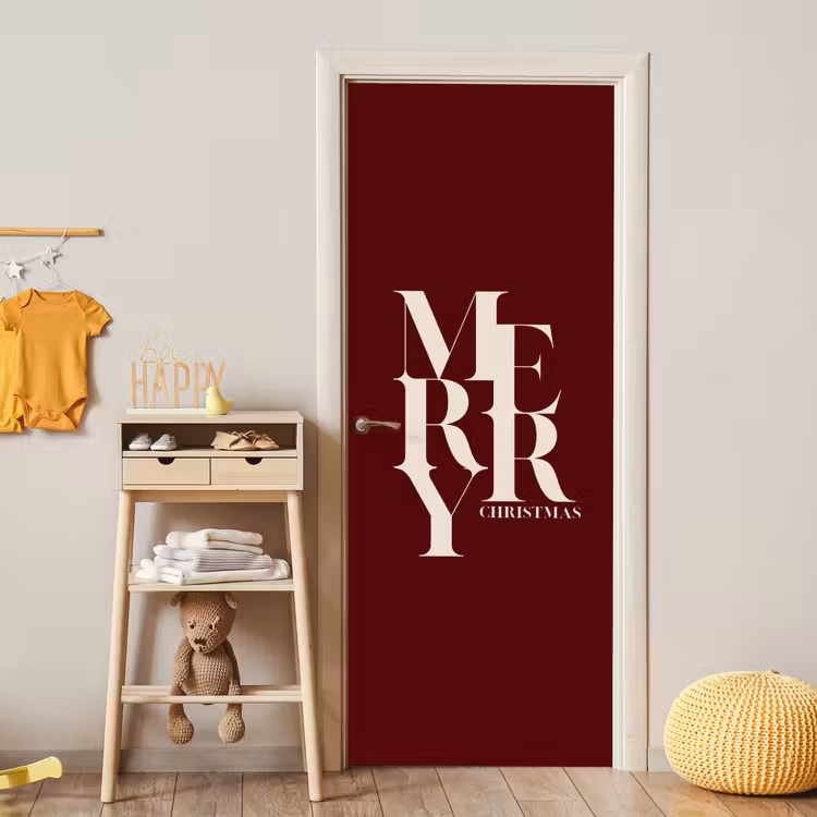 Türtapete - Merry – Text – Dunkel – Rot — 5