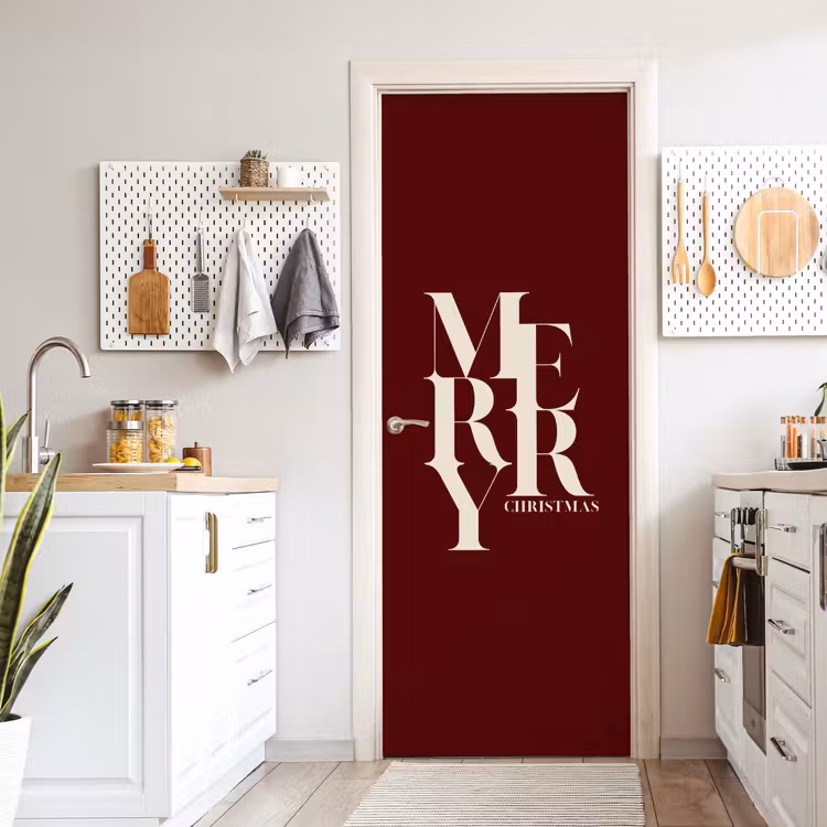 Türtapete - Merry – Text – Dunkel – Rot — 6