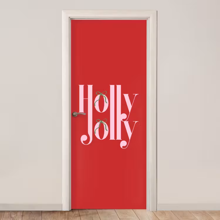 Türtapete - Weihnachten – Rosa – Rot – Text — 1