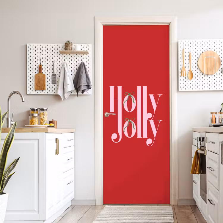 Türtapete - Weihnachten – Rosa – Rot – Text — 6