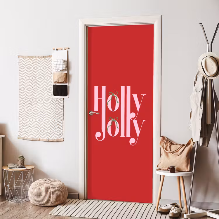 Türtapete - Weihnachten – Rosa – Rot – Text — 7