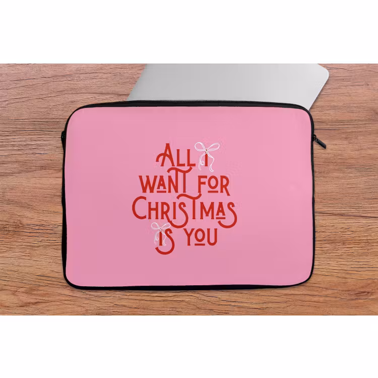 Laptop hülle - Text – Weihnachten – Rosa – Rot — 2