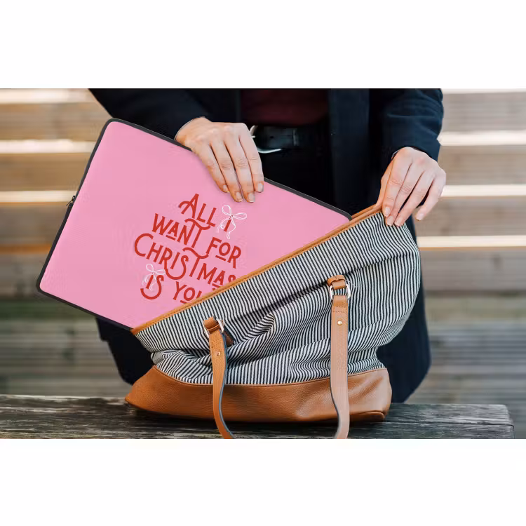 Laptop hülle - Text – Weihnachten – Rosa – Rot — 4