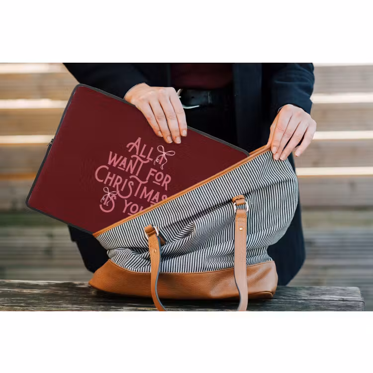 Laptop hülle - Text – Weihnachten – Rot – Rosa — 4
