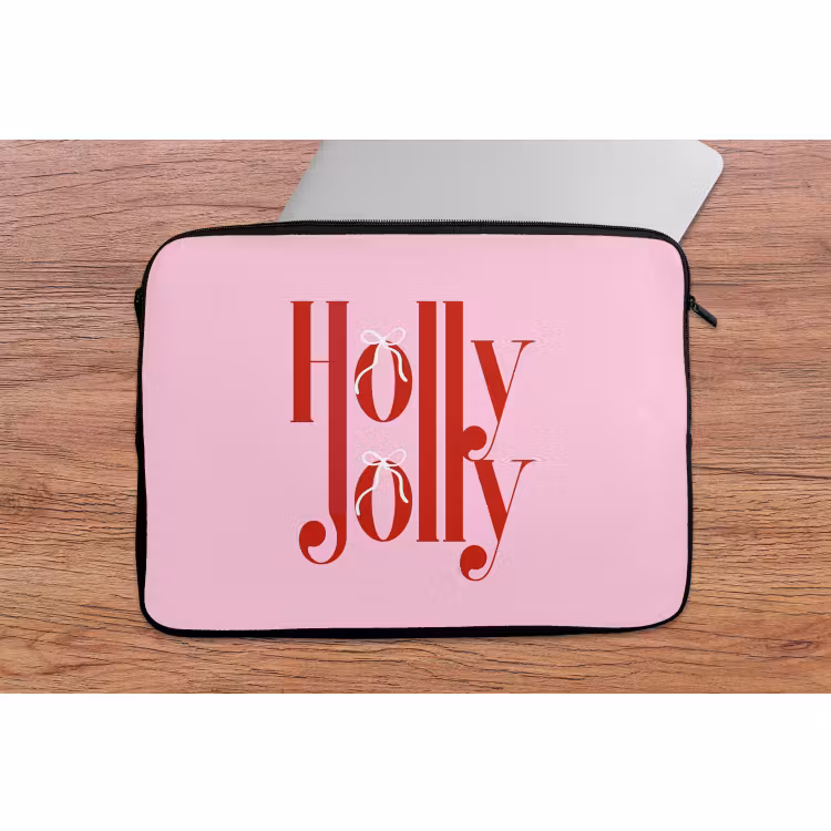 Laptop hülle - Weihnachten – Text – Rot – Rosa — 2