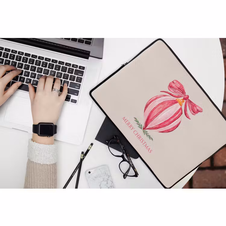 Laptop hülle - Weihnachten – Weihnachtskugel – Text — 3