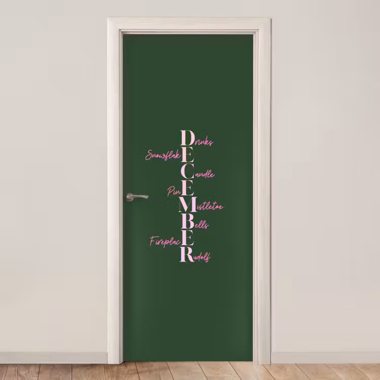 Türtapete - Dezember – Text – Weihnachten – Grün — 1