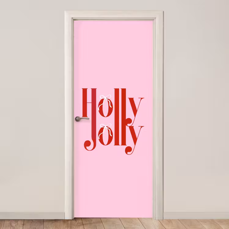 Türtapete - Weihnachten – Text – Rot – Rosa — 1