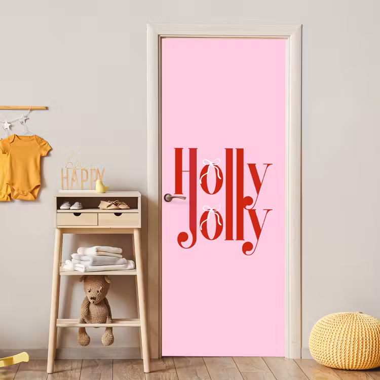 Türtapete - Weihnachten – Text – Rot – Rosa — 5