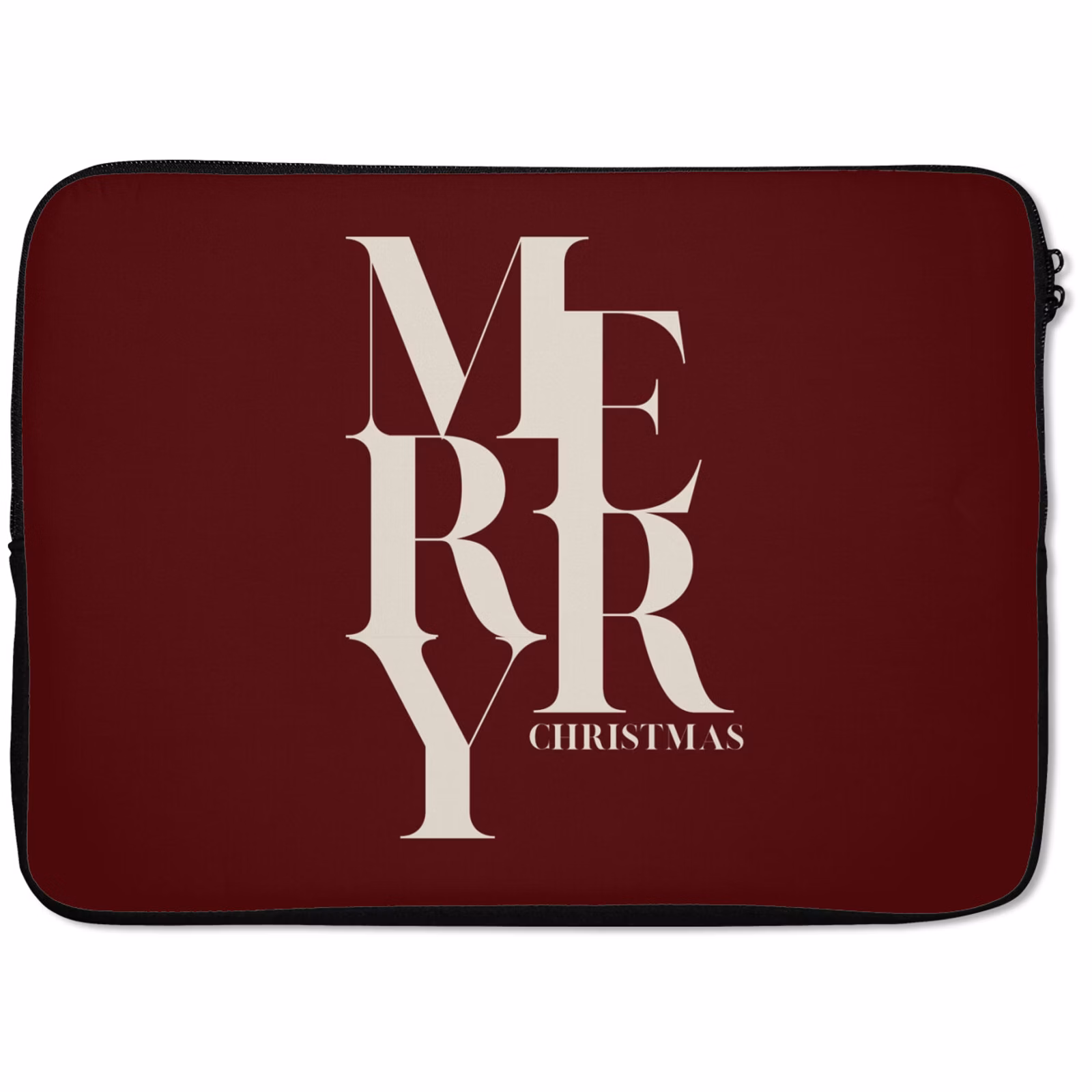 Laptop hülle - Merry – Text – Dunkel – Rot — 1