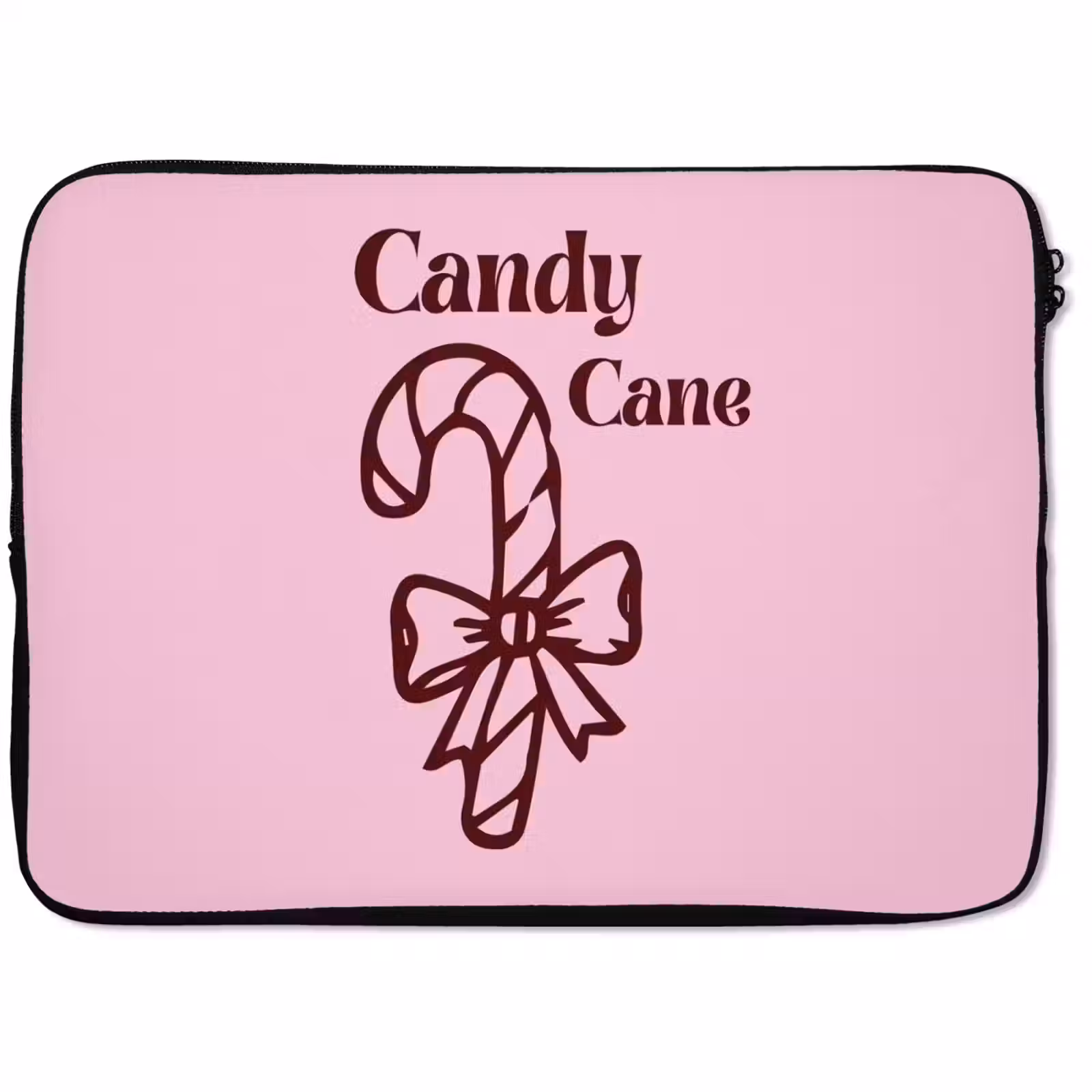 Laptop hülle - Weihnachten – Süßigkeiten – Text – Braun – Rosa — 1