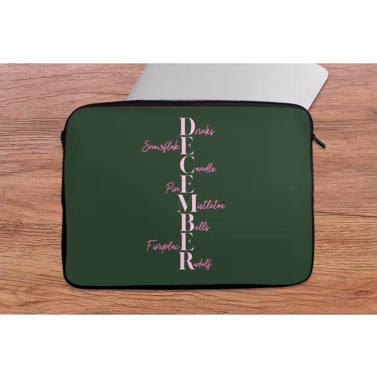 Laptop hülle - Dezember – Text – Weihnachten – Grün — 2
