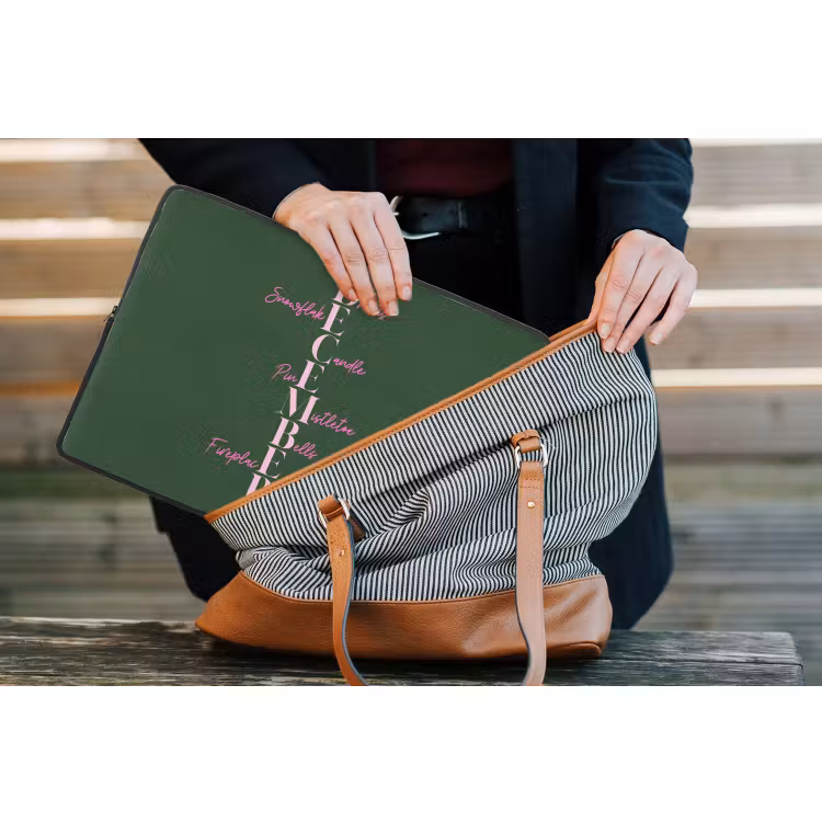 Laptop hülle - Dezember – Text – Weihnachten – Grün — 4