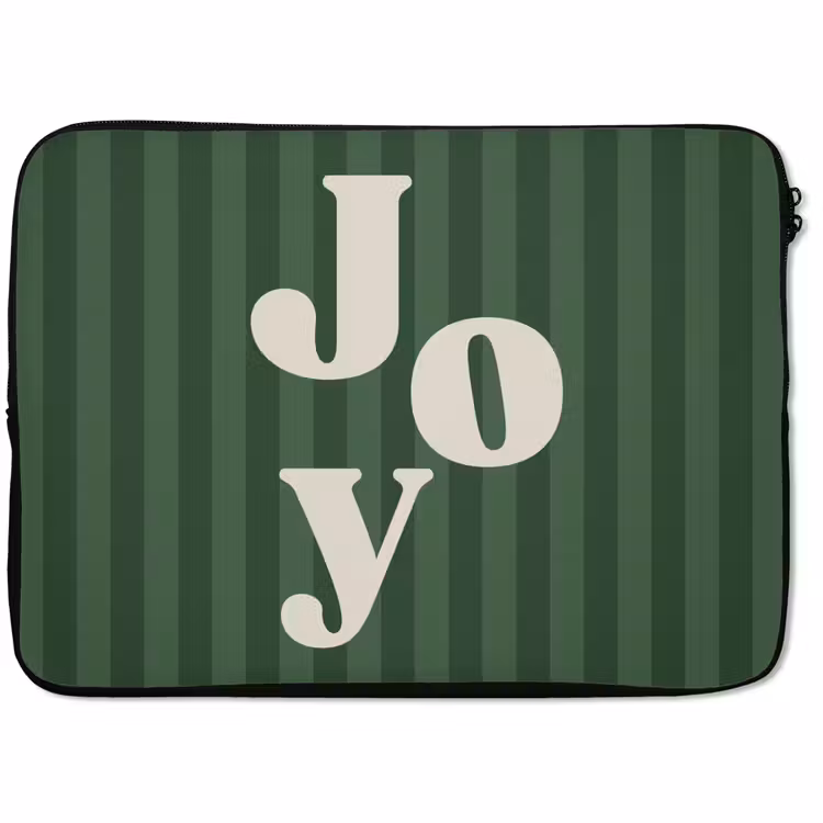 Laptop hülle - Joy – Weihnachten – Text – Grün — 1