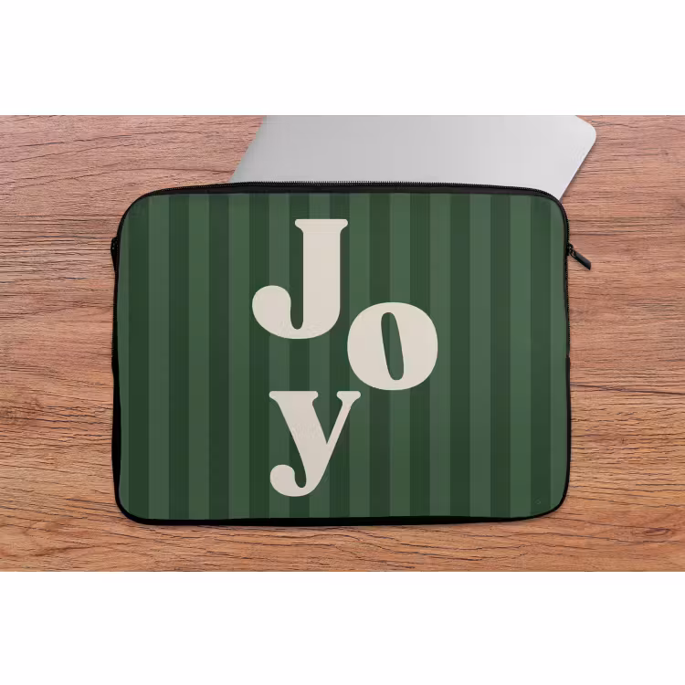 Laptop hülle - Joy – Weihnachten – Text – Grün — 2
