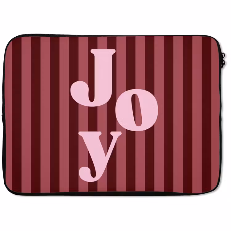 Laptop hülle - Joy – Weihnachten – Text – Rosa — 1