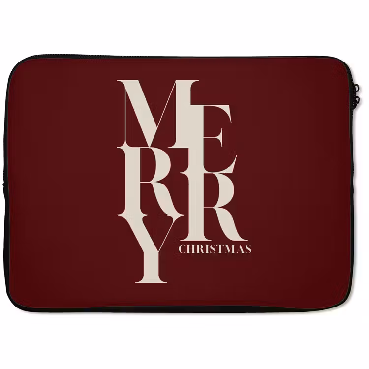 Laptop hülle - Merry – Text – Dunkel – Rot — 1