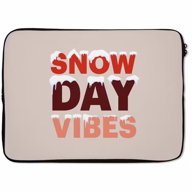 Laptop hülle - Schnee – Weihnachten – Text – Rot — 1