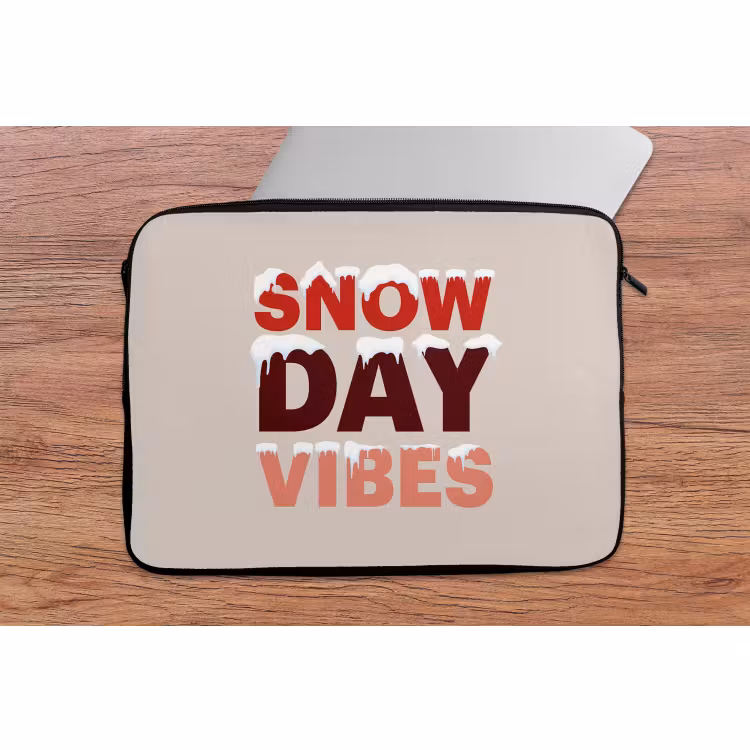 Laptop hülle - Schnee – Weihnachten – Text – Rot — 2