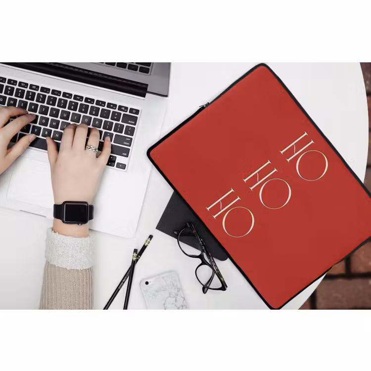 Laptop hülle - Text – Weihnachten – Modern – Rot — 3