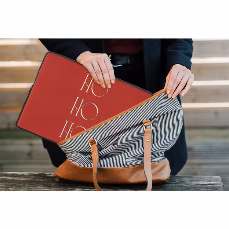 Laptop hülle - Text – Weihnachten – Modern – Rot — 4