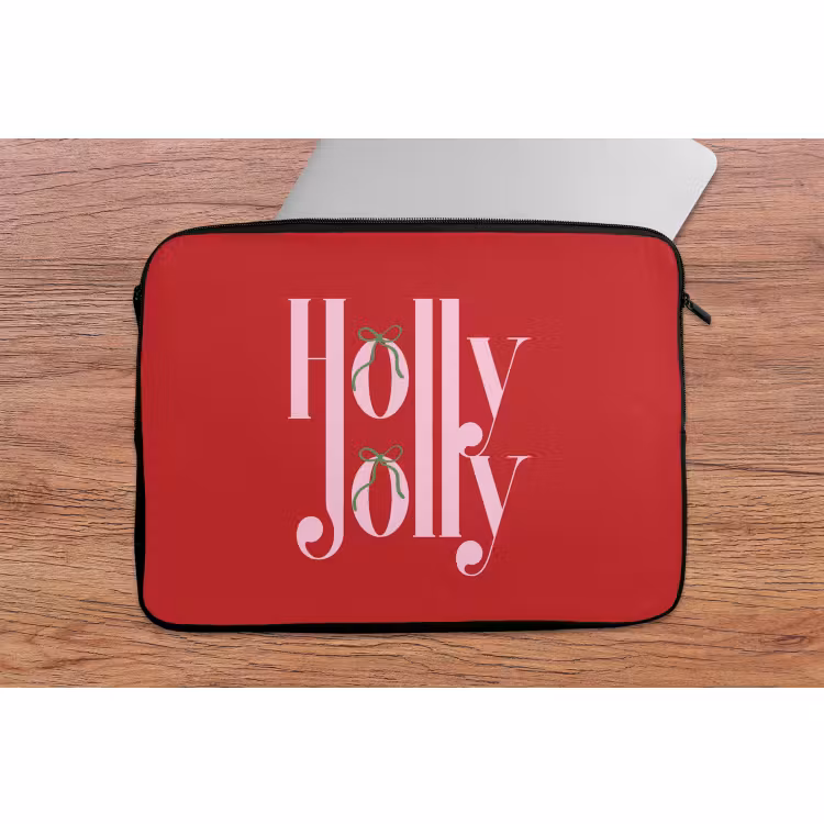 Laptop hülle - Weihnachten – Rosa – Rot – Text — 2