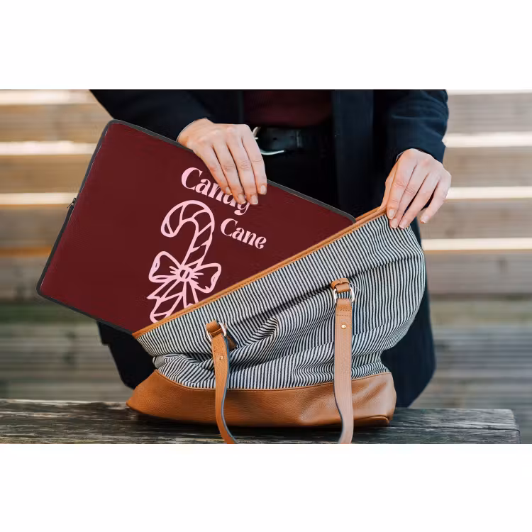 Laptop hülle - Weihnachten – Süßigkeiten – Text – Rosa — 4