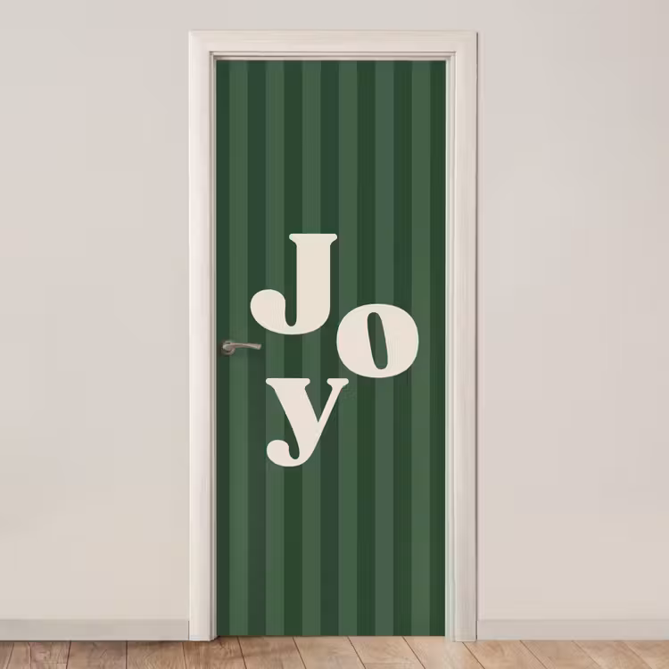 Türtapete - Joy – Weihnachten – Text – Grün — 1