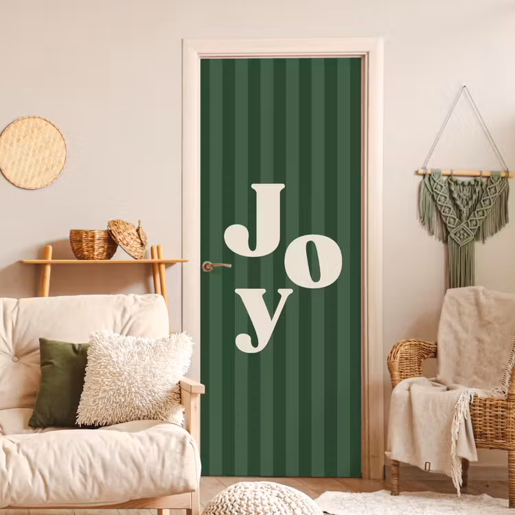 Türtapete - Joy – Weihnachten – Text – Grün — 3