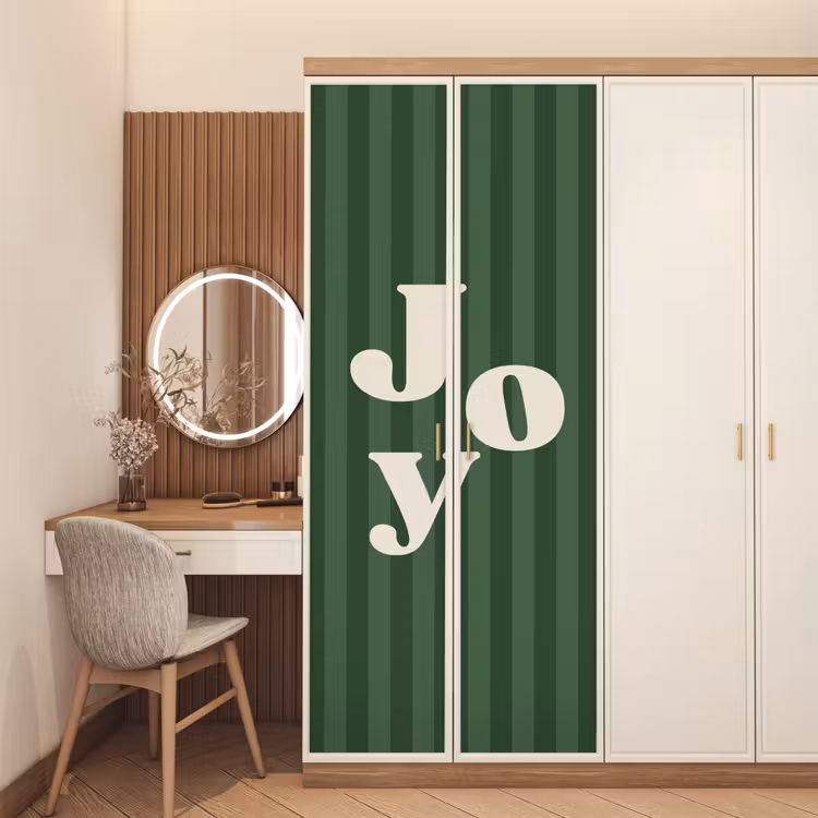 Türtapete - Joy – Weihnachten – Text – Grün — 4