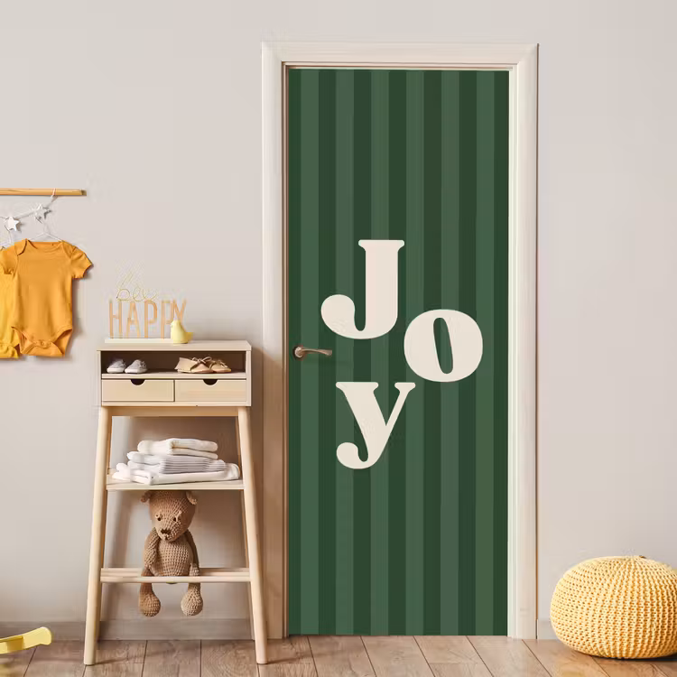 Türtapete - Joy – Weihnachten – Text – Grün — 5