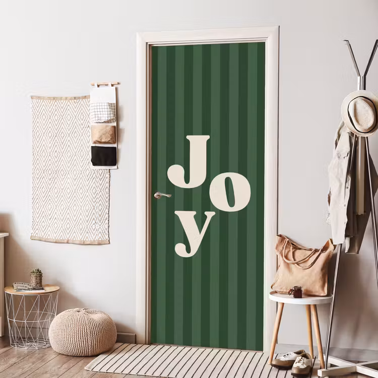 Türtapete - Joy – Weihnachten – Text – Grün — 7