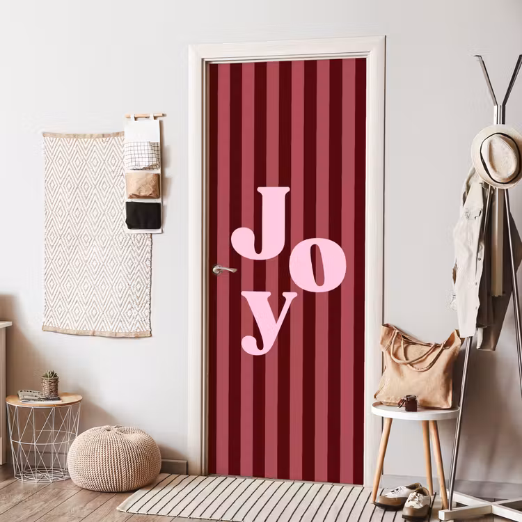 Türtapete - Joy – Weihnachten – Text – Rosa — 7