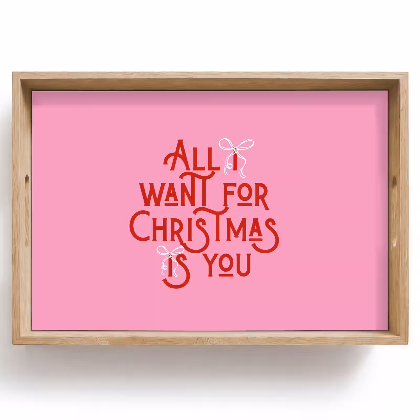 Tablett - Text – Weihnachten – Rosa – Rot — 1