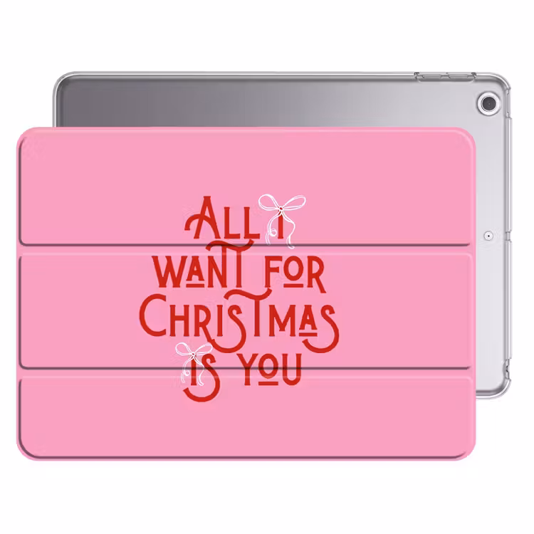 iPad-Hülle - Text – Weihnachten – Rosa – Rot — 1