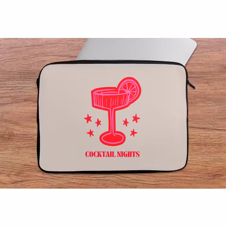 Laptop hülle - Cocktail – Weihnachten – Beige – Rosa — 2