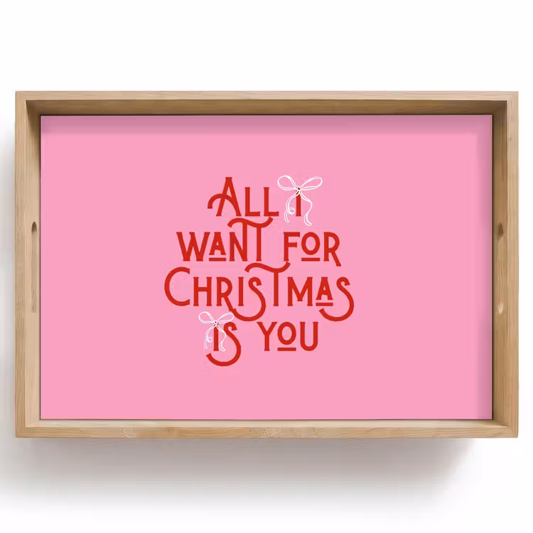 Tablett - Text – Weihnachten – Rosa – Rot — 1
