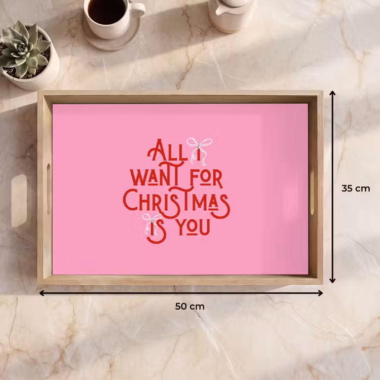 Tablett - Text – Weihnachten – Rosa – Rot — 9
