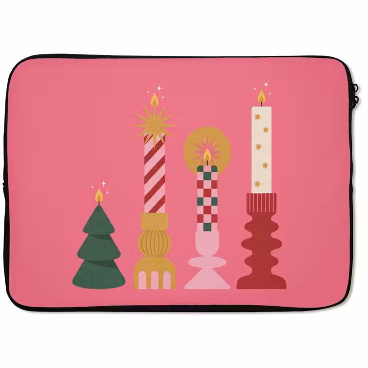 Laptop hülle - Kerzen – Party – Rosa — 1