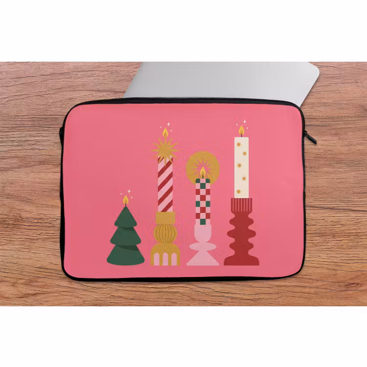 Laptop hülle - Kerzen – Party – Rosa — 2