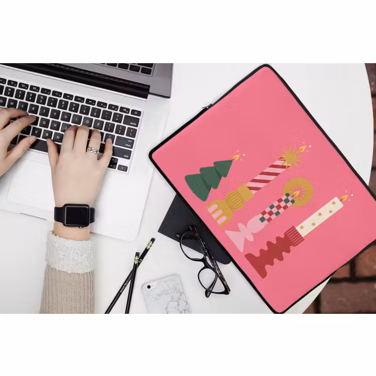 Laptop hülle - Kerzen – Party – Rosa — 3