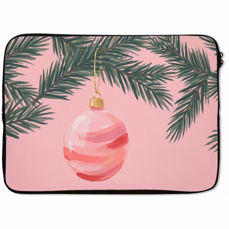 Laptop hülle - Weihnachtskugel – Rosa – Weihnachten — 1