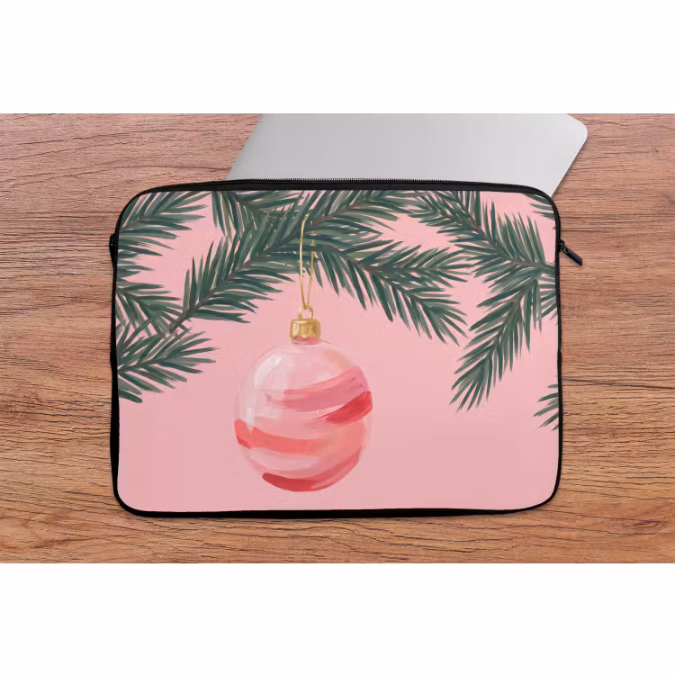 Laptop hülle - Weihnachtskugel – Rosa – Weihnachten — 2