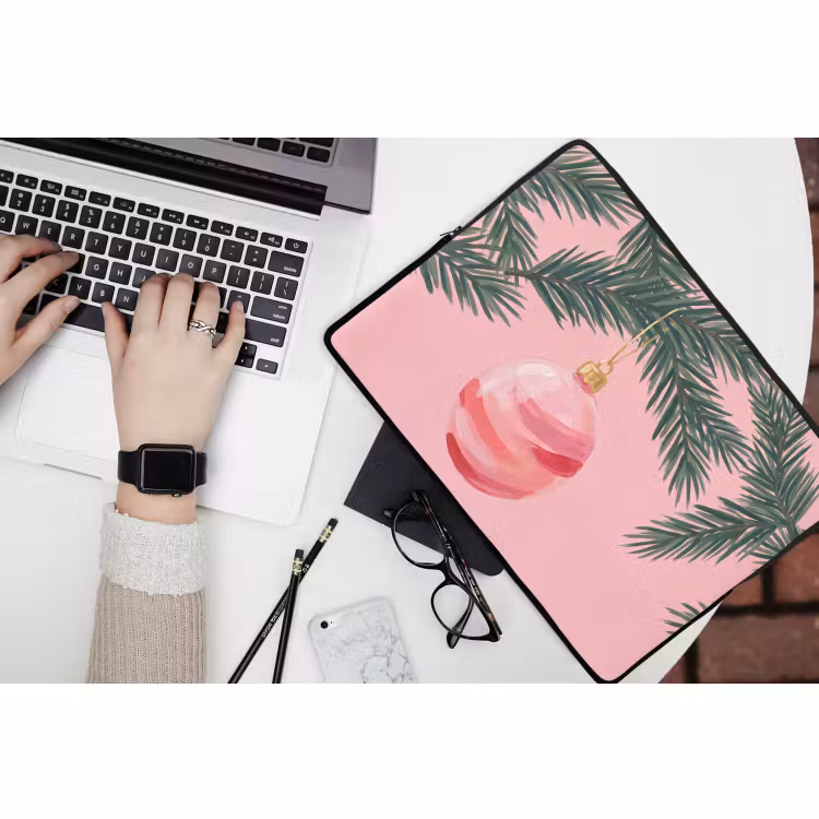 Laptop hülle - Weihnachtskugel – Rosa – Weihnachten — 3